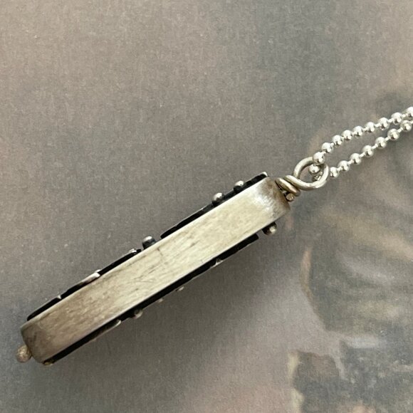 LANGUAGE OF STONES Sterling Hollow Form Two Sided Floral Pendant Necklace: NWOT! - Picture 4 of 10